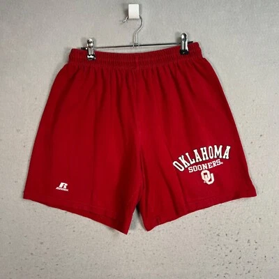 Russell Athletic Oklahoma Sooners Maroon Red Cotton Shorts Adult Medium Mens - Image 1 of 4