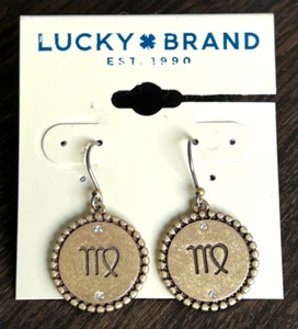 Lucky Brand brass plated crystal Virgo earrings. - Picture 1 of 2