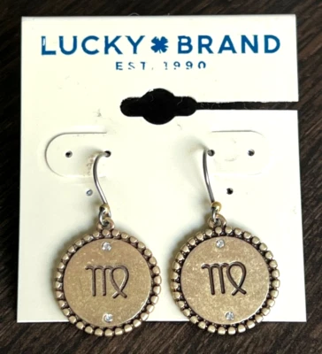 Lucky Brand brass plated crystal Virgo earrings. - Image 1 of 2