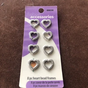 Fashion ￼Accessories 8 PC Heart bead frames - Picture 1 of 7