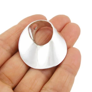 Mobius Circle Pendant 925 Sterling Silver Hallmarked Solid Heavy Moebius Strip - Picture 1 of 6
