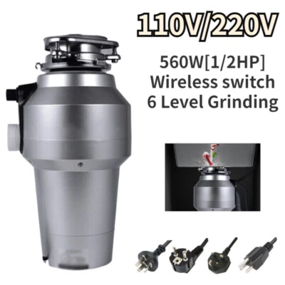 560W 1200ML Home Food Waste Disposal Crusher Household Kitchen Garbage Disposer - Image 1 of 4