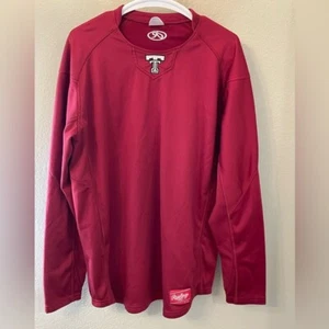 Texas Tech University Rawlings Mens Red Long Sleeve Shirt Large Collegiate - Picture 1 of 7