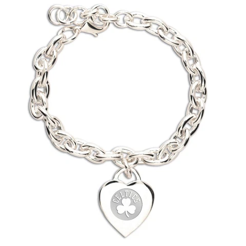 BOSTON CELTICS HEART CHARM BRACELET NEW & OFFICIALLY LICENSED Cover