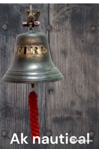 Vintage Nautical Antique Solid Brass Bell fire School Ship Farm Bar Pub Hanging - Picture 1 of 2