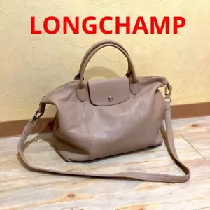 Long Champ Longchamp Pliage Cuir S Shoulder Bag JAPAN - Picture 1 of 12