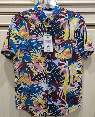 NEW Men's Small Original Penguin Munsingwear Tropical Hawaiian Button Up Shirt - Image 1 of 4