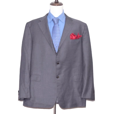 J.Press Solid Grey Wool Gray Blazer Men's Sport Coat Jacket Size 48-Regular - Image 1 of 4