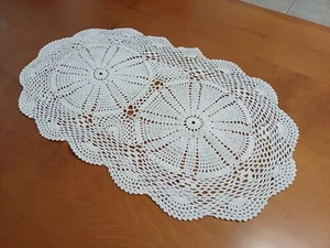 21"x13" VTG 60s Romanian Hand Made Macrame Beige Tablecloth Napkin FAST DELIVERY - Picture 1 of 18