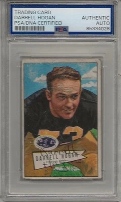 ~DARRELL HOGAN (D. ’16) AUTOGRAPHED 1952 Bowman Small SIGNED #118 Steelers PSA~ - Image 1 of 4