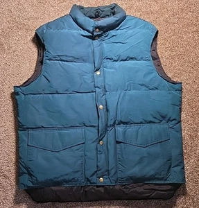 Vintage Woolrich Weste Herren XL Daunen Puffer türkis Jagd 70er Druckknopf Outdoor - Bild 1 von 7