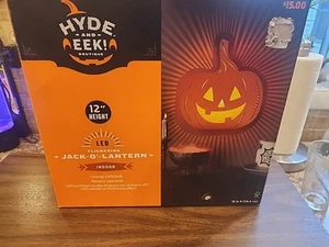 NEW! Jack o Lantern Pumpkin 12" LED Flickering Halloween Sign Indoor Hyde & Eek - Picture 1 of 5