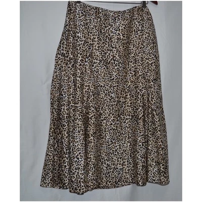 Chico's Women's Skirt Leopard Cheetah Print Size 2.5 /14 Midi A-Line Side Zipper - Image 1 of 4
