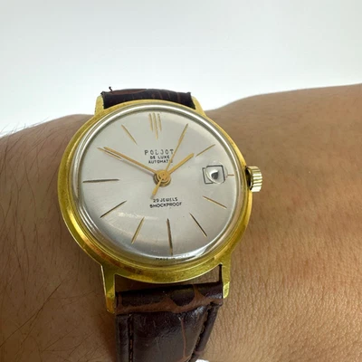Vintage Watch USSR Poljot De LUXE 29 Jewels Soviet Wristwatch automatic GILDING - Image 1 of 4