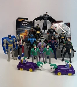 Batman & Robin Lot 4”-6”+ Harley Quinn Joker New Hot Wheels Duck Car Riddler - Picture 1 of 12