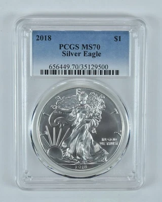2018 American Silver Eagle MS70 PCGS Blue Label - Image 1 of 4