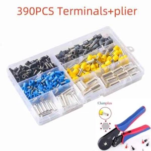 390PCS Wire Ferrules Kits Crimp Terminals AWG (2 4 6 8 10 12 14 16)+1x Plier - Picture 1 of 11