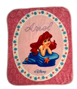 Vintage Ariel Little Mermaid Disney Toddler Pink Plush Blanket Westpoint Stevens - Picture 1 of 4