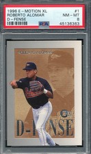 SWEET PSA 8 NM-MINT 1996 E-MOTION XL #1 D-FENSE ROBERTO ALOMAR HOF GRADED *TPHLC