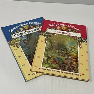 2 SHIRLEY BARBER TEDDY'S FOREST FRIENDS BOOKS Moonlight Train & Kite Trouble - Picture 1 of 15