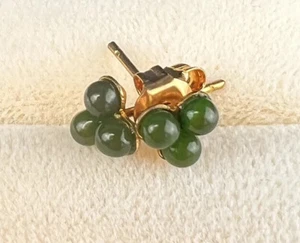 Jade studs earrings Gold Tone - Picture 1 of 2