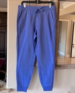 Comfy Sweatpants Periwinkle Blue Cotton Joggers Drawstring Womens Small New - Picture 1 of 5