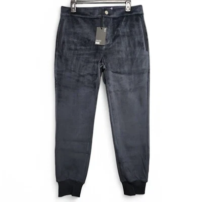 Paige Banks Terciopelo Joggers Para Hombres 30 Azul Marino Tinta Cremallera Mosca Cierre Botón NUEVO con Etiqueta Foto 1 de 4