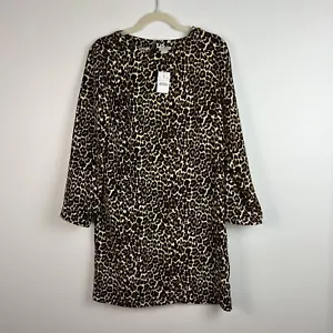 J. Crew Leopardenmuster Kleid Damen Größe 8 Lagenlook Mobwife Maximalistisch Neu - Bild 1 von 16