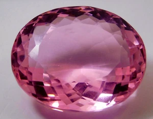 AAA+ Large Pink Topaz 85.85 CT Oval Faceted Cut Loose Gemstone Gift for Birthday - Picture 1 of 6