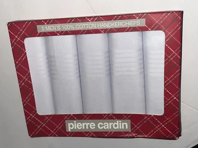 Lenços finos masculinos Pierre Cardin 5 100% algodão - Imagem 1 de 3