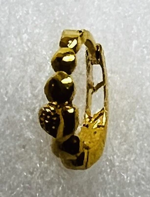 Heart bead Loops BOHO 22kt gold nose ring pin HOOP India 18 gauge-USA SELLER #AZ - Image 1 of 4