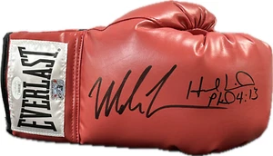 Mike Tyson & Evander Holyfield Signed Autograph Red Boxing Glove JSA Right - Picture 1 of 4