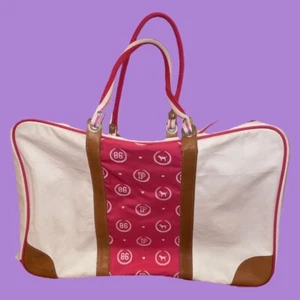 Pink Victoria's Secret Vintage Rare Full Zip Travel Luggage Suitcase Logo Dog - Picture 1 of 7