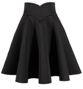 NWT Women's Flared Skater Skirt Black US Size M - Picture 1 of 3