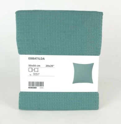 IKEA EBBATILDA Turquoise Grey Pillow Cover 20x20" New 004.930.16   - Image 1 of 4