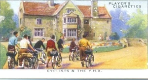 1939 John Player & Sons Cigarette Cards History of Cycling #41 Cyclists & Y.H.A. - Foto 1 di 1