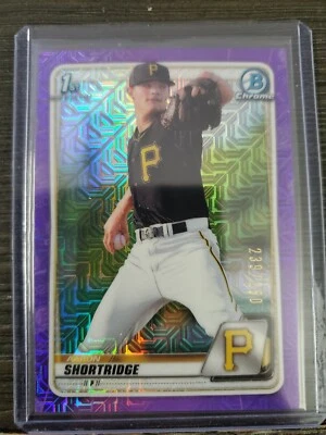  2020 Bowman CHROME #250 PURPLE #BCP-9 AARON SHORTRIDGE 1ST RC MOJO REFRACTOR 2 - Image 1 of 2