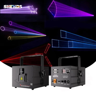 New Version 3W 3D Animation RGB Full Color ILDA Projector Laser Light APP DMX - Image 1 of 4