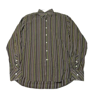 Dragonfly Shirt Mens Medium Button Up Multicolor Striped  Cowboy Western Retro - Picture 1 of 6