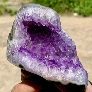 Geoda de amatista natural 290G cuarzo racimo cristal espécimen curación - Imagen 1 de 22