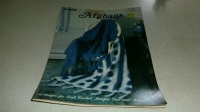 AFGHANS Susan Bates 12 designs knit crochet hairpin lace pattern booklet - Image 1 of 4