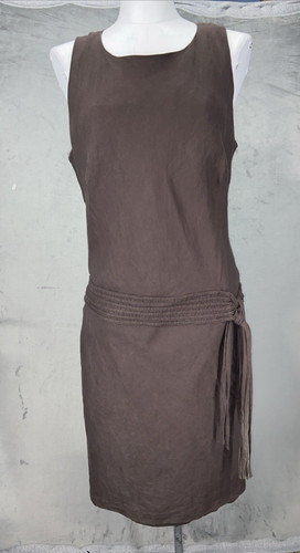 Abito Nikki San Valentino taglia 16 100% lino irlandese con cintura boho Lagenlook