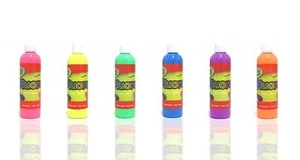 6 Tubes Artistic Fluorescent Paint Fluoro Fluro Glo Colour - 250ml - Picture 1 of 6