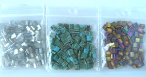 Miyuki 5mm Tila Beads 2-Hole Rectangle 3 BAGS 10g each ##188, 4514, 1881 - Picture 1 of 2