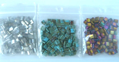 Miyuki 5mm Tila Beads 2-Hole Rectangle 3 BAGS 10g each ##188, 4514, 1881 - Image 1 of 2