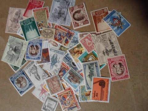 Collection lot 50 different stamps of Vatican City Cover