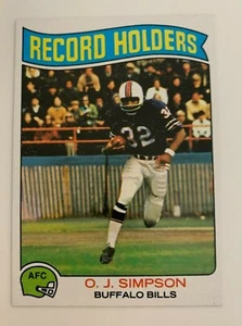 NFL O.J. SIMPSON Buffalo Bills 1975 Topps Record Holders Trading CARD #355 - Bild 1 von 3