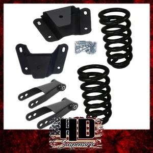 1965-1972 Ford F100 3"F 4"R Drop Kit Leveling Lowering Coils Shackles Hangers - Picture 1 of 6