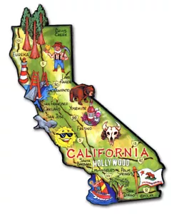 California Artwood State Magnet Souvenir by Classic Magnets - Picture 1 of 3