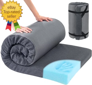 Memory Foam Camping Mattress Pad,Portable Sleeping Pad for Adult,Waterproof Cot - Picture 1 of 6